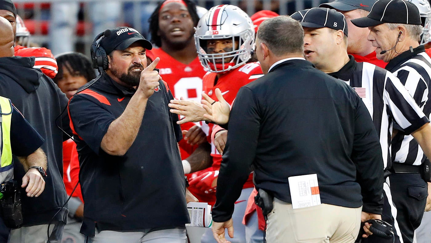 WATCH: Ryan Day, Greg Schiano get into heated exchange during Ohio State win over Rutgers